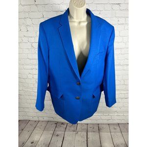 NWT Maxwell Park Blazers Women’s  Royal Blue Two Button Blazer Jacket Size 20P